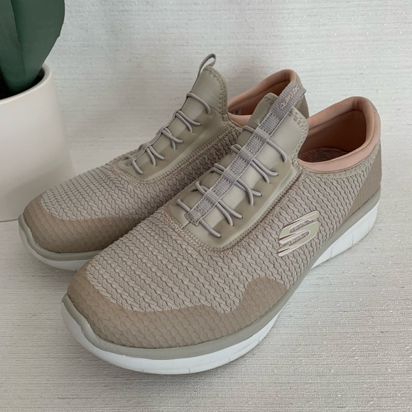 Skechers Air Cooled Memory Foam Dual Lite Beige Slip On Sneakers Woman’s 9 - Picture 5 of 12